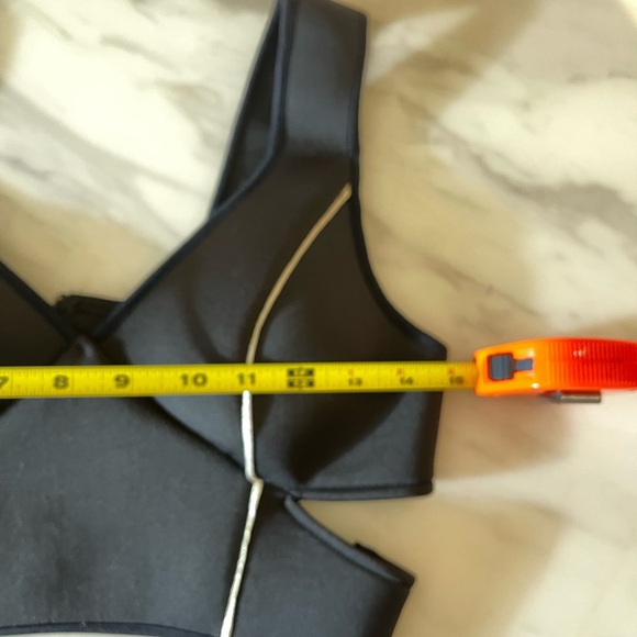 Black Crop Top by Black M, Side Cutout Zip Back Bra Top Medium - Picture 5 of 5